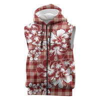 Hibiscus Pakala Fantasy Red Sleeveless Zip Hoodie Tropical Floral Stylized LT01 Red - Polynesian Pride