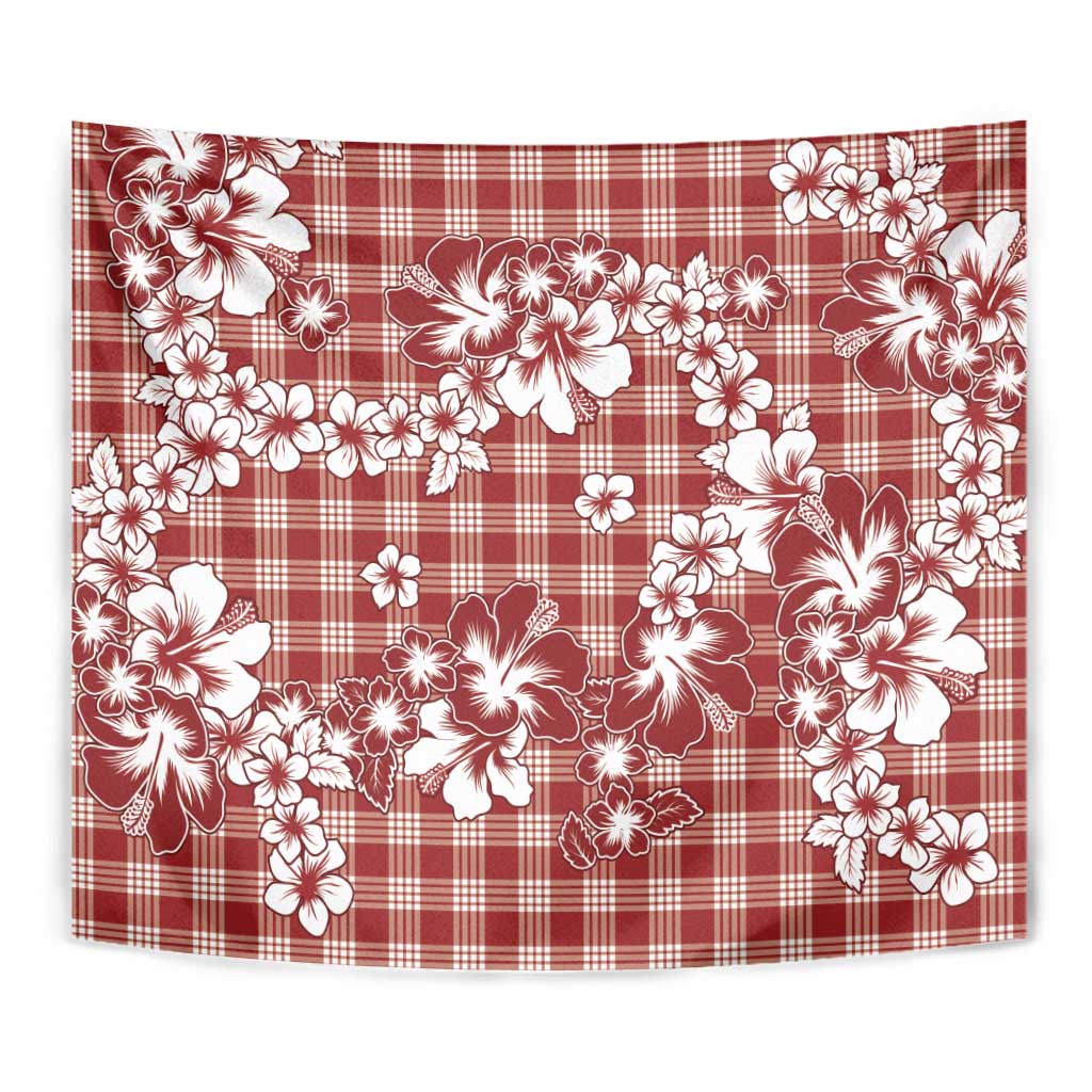 Hibiscus Pakala Fantasy Red Tapestry Tropical Floral Stylized - Polynesian Pride