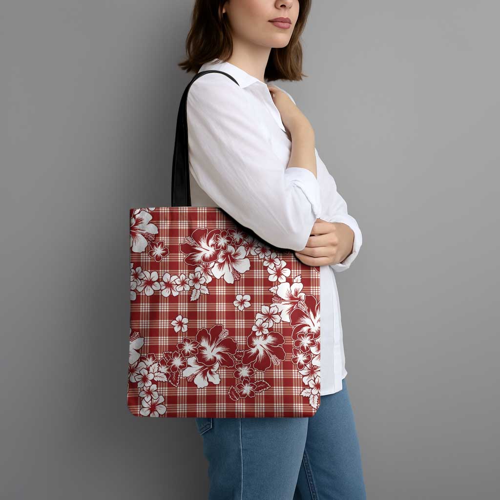 Hibiscus Pakala Fantasy Red Tote Bag Tropical Floral Stylized - Polynesian Pride