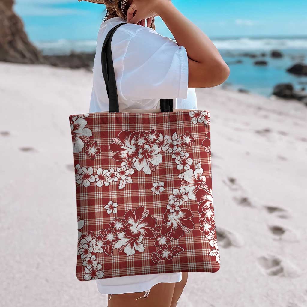 Hibiscus Pakala Fantasy Red Tote Bag Tropical Floral Stylized - Polynesian Pride