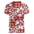 Hibiscus Pakala Fantasy Red Women V-Neck T-Shirt Tropical Floral Stylized - Polynesian Pride