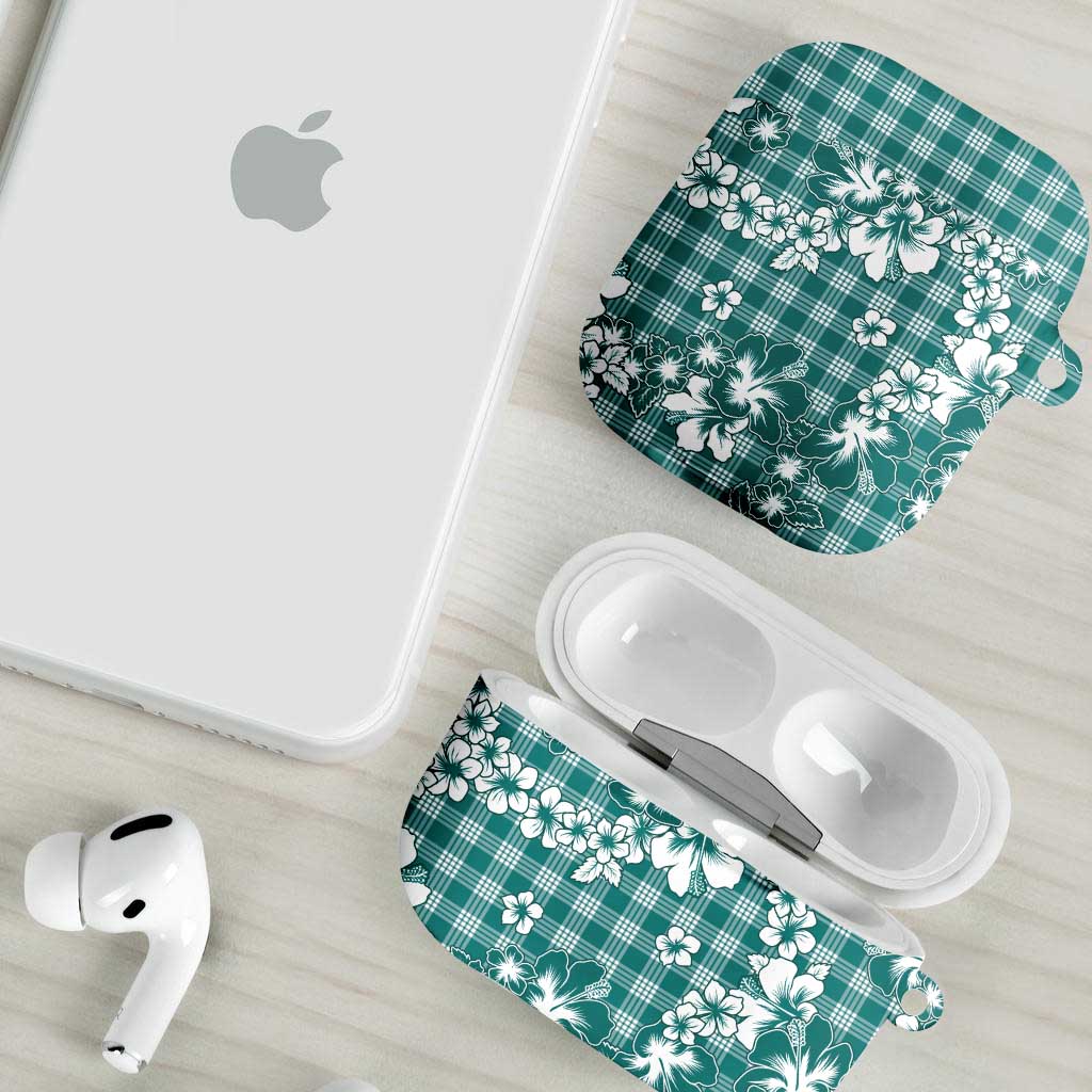 Hibiscus Pakala Aqua Teal AirPods Case Tropical Floral Stylized - Polynesian Pride