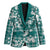 Hibiscus Pakala Aqua Teal Blazer Tropical Floral Stylized - Polynesian Pride
