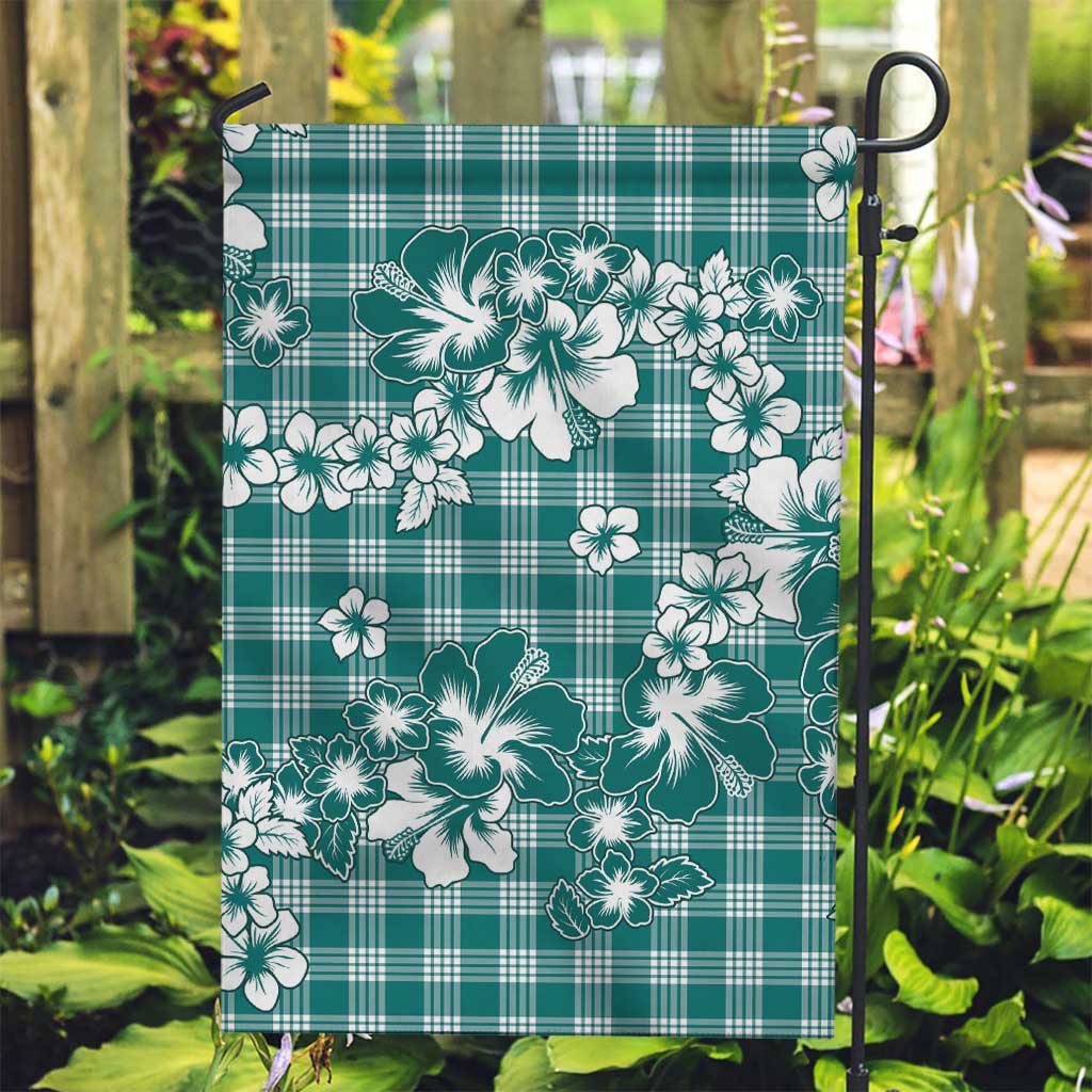 Hibiscus Pakala Aqua Teal Garden Flag Tropical Floral Stylized - Polynesian Pride