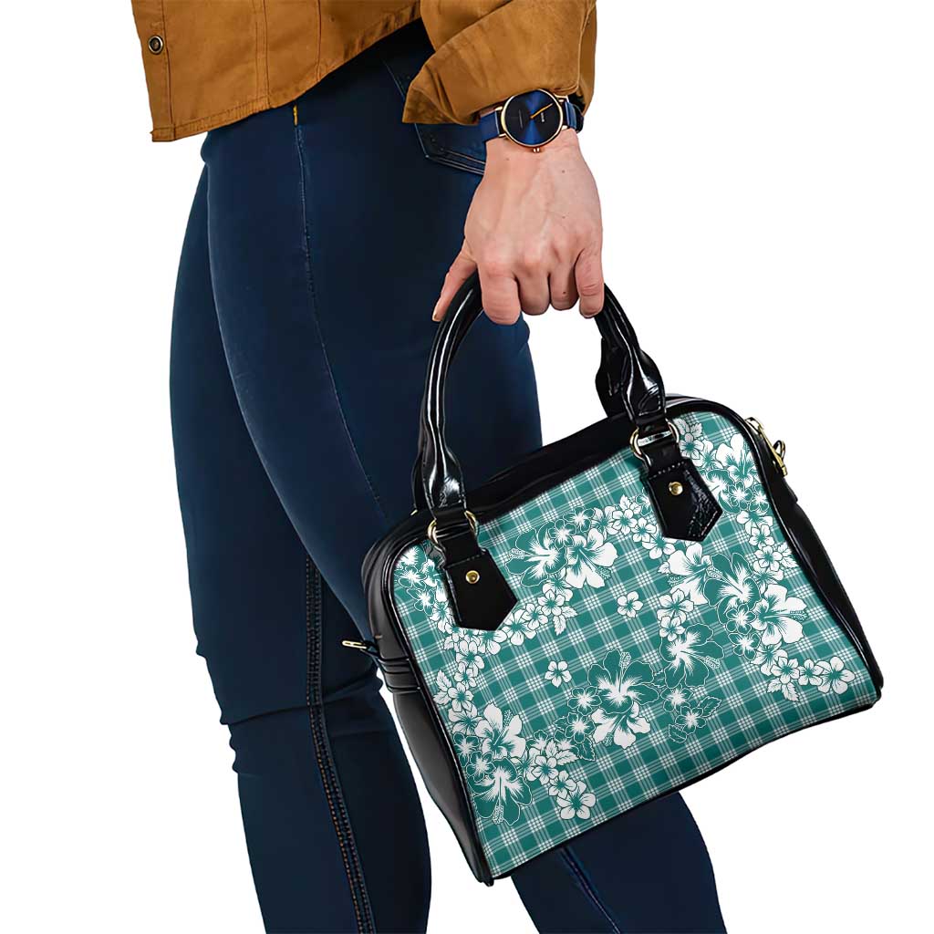 Hibiscus Pakala Aqua Teal Shoulder Handbag Tropical Floral Stylized - Polynesian Pride