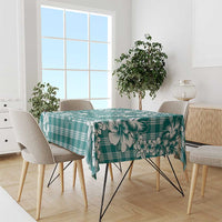 Hibiscus Pakala Aqua Teal Tablecloth Tropical Floral Stylized - Polynesian Pride