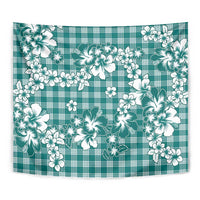 Hibiscus Pakala Aqua Teal Tapestry Tropical Floral Stylized - Polynesian Pride