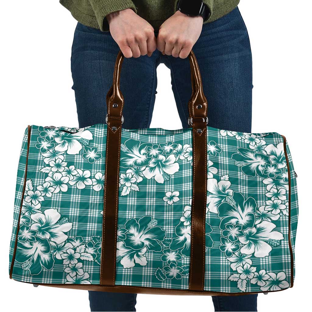 Hibiscus Pakala Aqua Teal Travel Bag Tropical Floral Stylized - Polynesian Pride