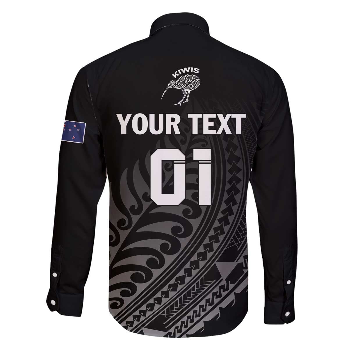 Custom New Zealand Cricket Family Matching Off The Shoulder Long Sleeve Dress and Hawaiian Shirt Maori Kiwi Black Fern LT01 - Polynesian Pride