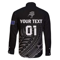 Custom New Zealand Cricket Family Matching Off Shoulder Short Dress and Hawaiian Shirt Maori Kiwi Black Fern LT01 - Polynesian Pride