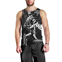 Custom New Zealand Cricket Men Tank Top Maori Kiwi Black Fern