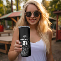 Custom New Zealand Cricket Skinny Tumbler Maori Kiwi Black Fern LT01 - Polynesian Pride