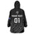 Custom New Zealand Cricket Wearable Blanket Hoodie Maori Kiwi Black Fern