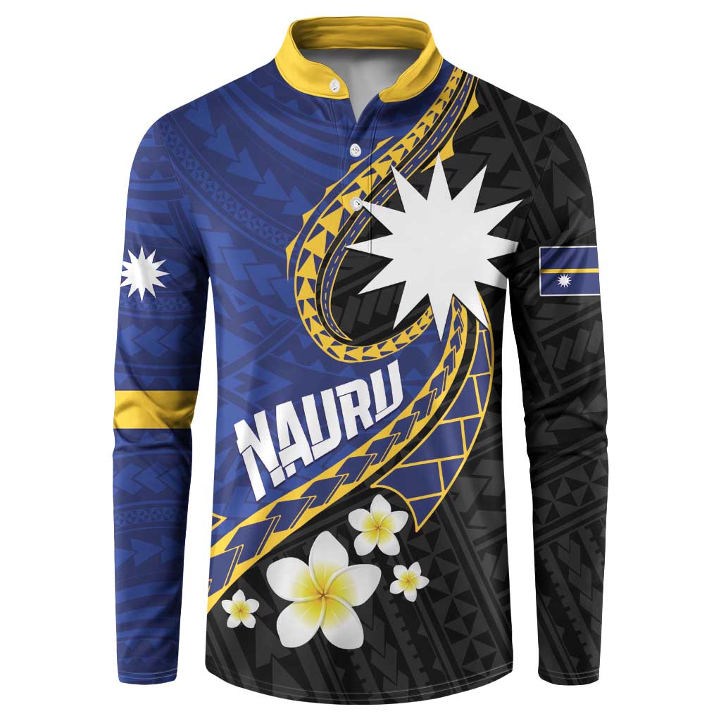 Personalised Nauru Button Sweatshirt Naoero Proud Plumeria LT01 Blue - Polynesian Pride