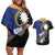 Personalised Nauru Couples Matching Off Shoulder Short Dress and Hawaiian Shirt Naoero Proud Plumeria