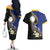 Personalised Nauru Couples Matching Off The Shoulder Long Sleeve Dress and Hawaiian Shirt Naoero Proud Plumeria