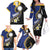 Personalised Nauru Family Matching Off The Shoulder Long Sleeve Dress and Hawaiian Shirt Naoero Proud Plumeria