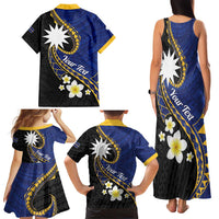Personalised Nauru Family Matching Tank Maxi Dress and Hawaiian Shirt Naoero Proud Plumeria LT01 - Polynesian Pride