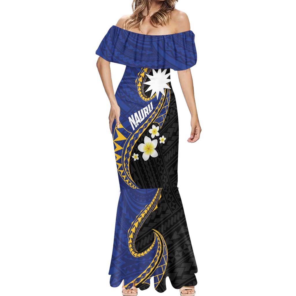 Personalised Nauru Mermaid Dress Naoero Proud Plumeria LT01 - Polynesian Pride