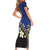 Personalised Nauru Short Sleeve Bodycon Dress Naoero Proud Plumeria