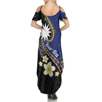 Personalised Nauru Summer Maxi Dress Naoero Proud Plumeria LT01 - Polynesian Pride