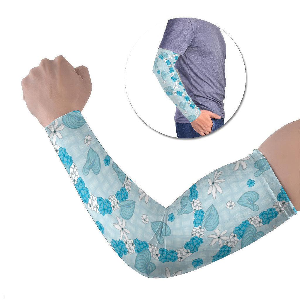 Hawaii Anthurium Tiare Pikake Lei Arm Sleeves UliUli Lauhala Art Pattern