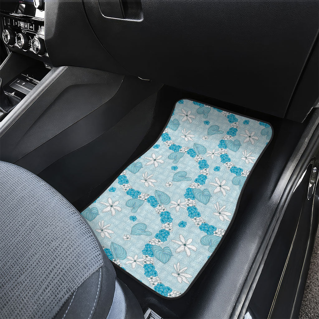 Hawaii Anthurium Tiare Pikake Lei Car Mats UliUli Lauhala Art Pattern