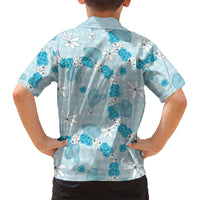 Hawaii Anthurium Tiare Pikake Lei Family Matching Off The Shoulder Long Sleeve Dress and Hawaiian Shirt UliUli Lauhala Art Pattern LT01 - Polynesian Pride