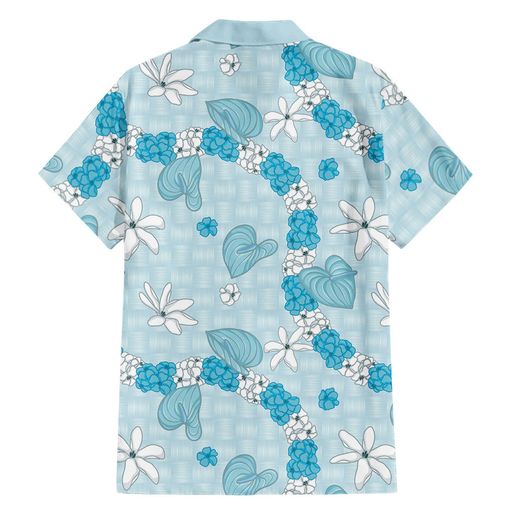 Hawaii Anthurium Tiare Pikake Lei Family Matching Off Shoulder Short Dress and Hawaiian Shirt UliUli Lauhala Art Pattern