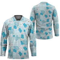 Hawaii Anthurium Tiare Pikake Lei Hockey Jersey UliUli Lauhala Art Pattern