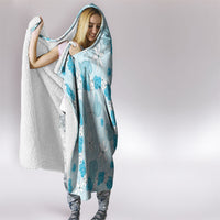 Hawaii Anthurium Tiare Pikake Lei Hooded Blanket UliUli Lauhala Art Pattern