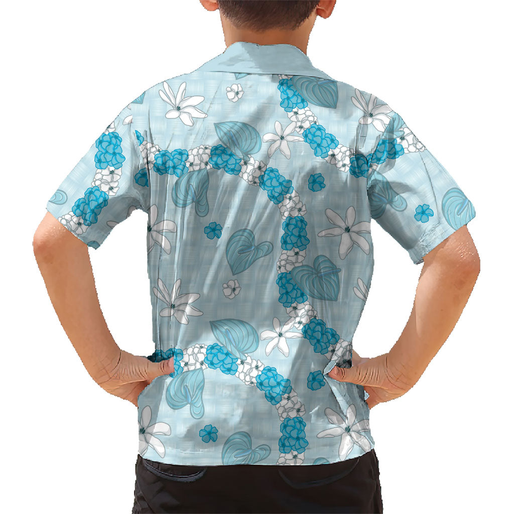 Hawaii Anthurium Tiare Pikake Lei Kid Hawaiian Shirt UliUli Lauhala Art Pattern