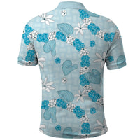 Hawaii Anthurium Tiare Pikake Lei Polo Shirt UliUli Lauhala Art Pattern
