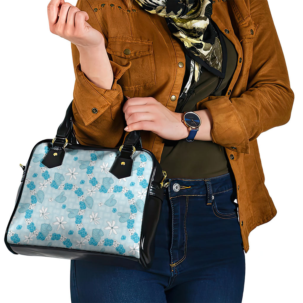 Hawaii Anthurium Tiare Pikake Lei Shoulder Handbag UliUli Lauhala Art Pattern