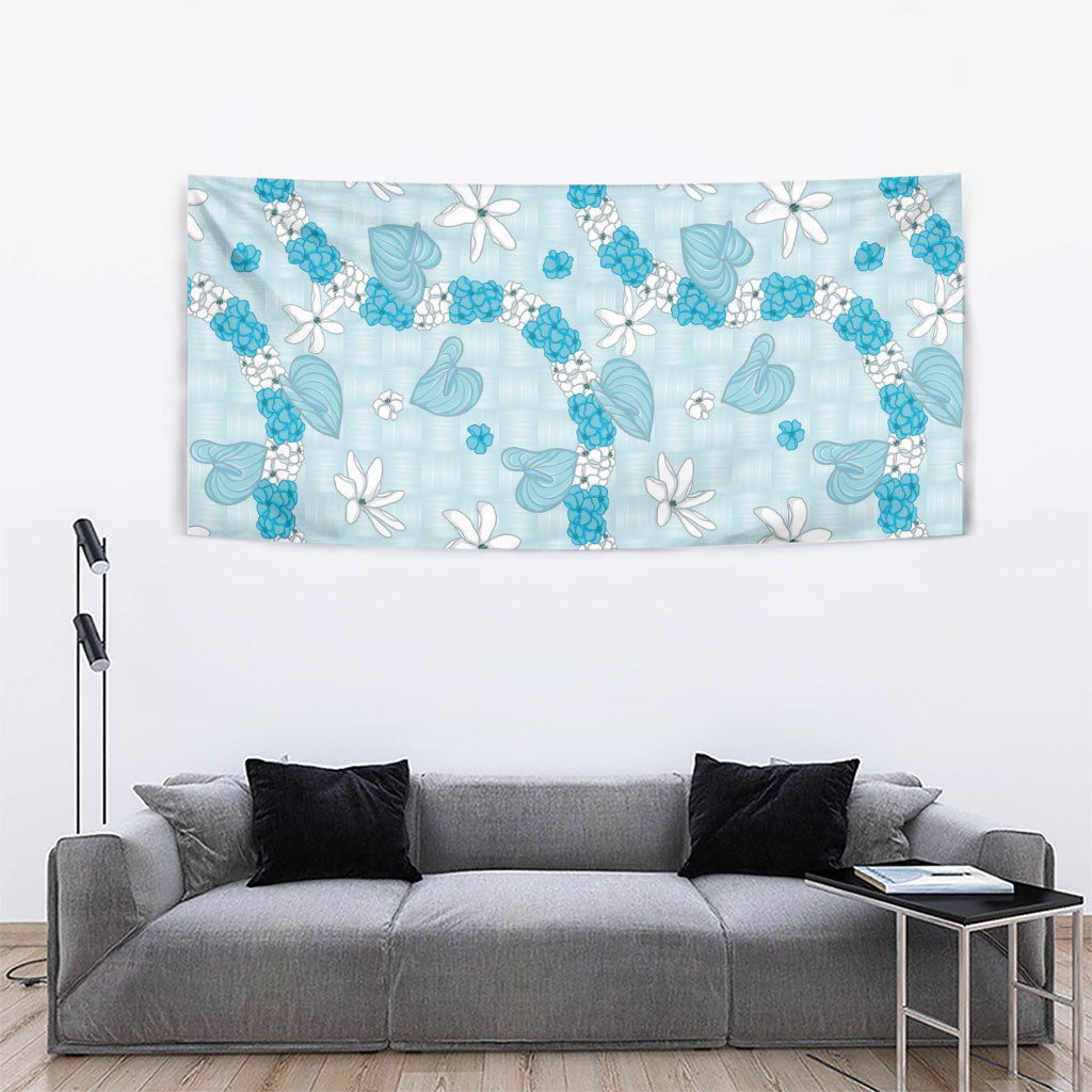 Hawaii Anthurium Tiare Pikake Lei Tapestry UliUli Lauhala Art Pattern