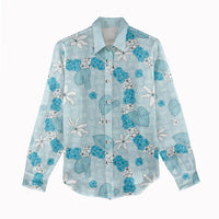Hawaii Anthurium Tiare Pikake Lei Women Casual Shirt UliUli Lauhala Art Pattern