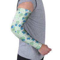 Hawaii Anthurium Tiare Pikake Lei Arm Sleeves Omaomao Lauhala Art Pattern