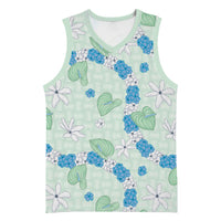 Hawaii Anthurium Tiare Pikake Lei Basketball Jersey Omaomao Lauhala Art Pattern