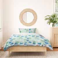 Hawaii Anthurium Tiare Pikake Lei Bedding Set Omaomao Lauhala Art Pattern