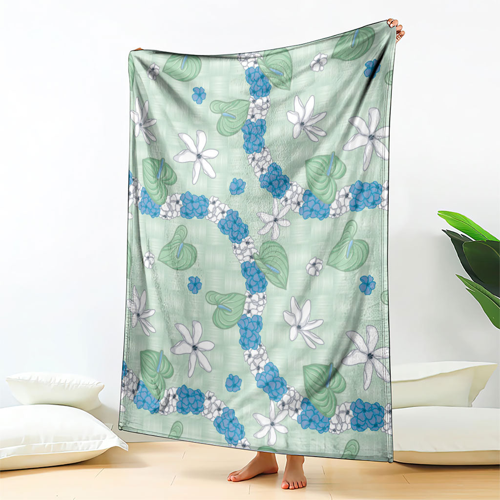 Hawaii Anthurium Tiare Pikake Lei Blanket Omaomao Lauhala Art Pattern