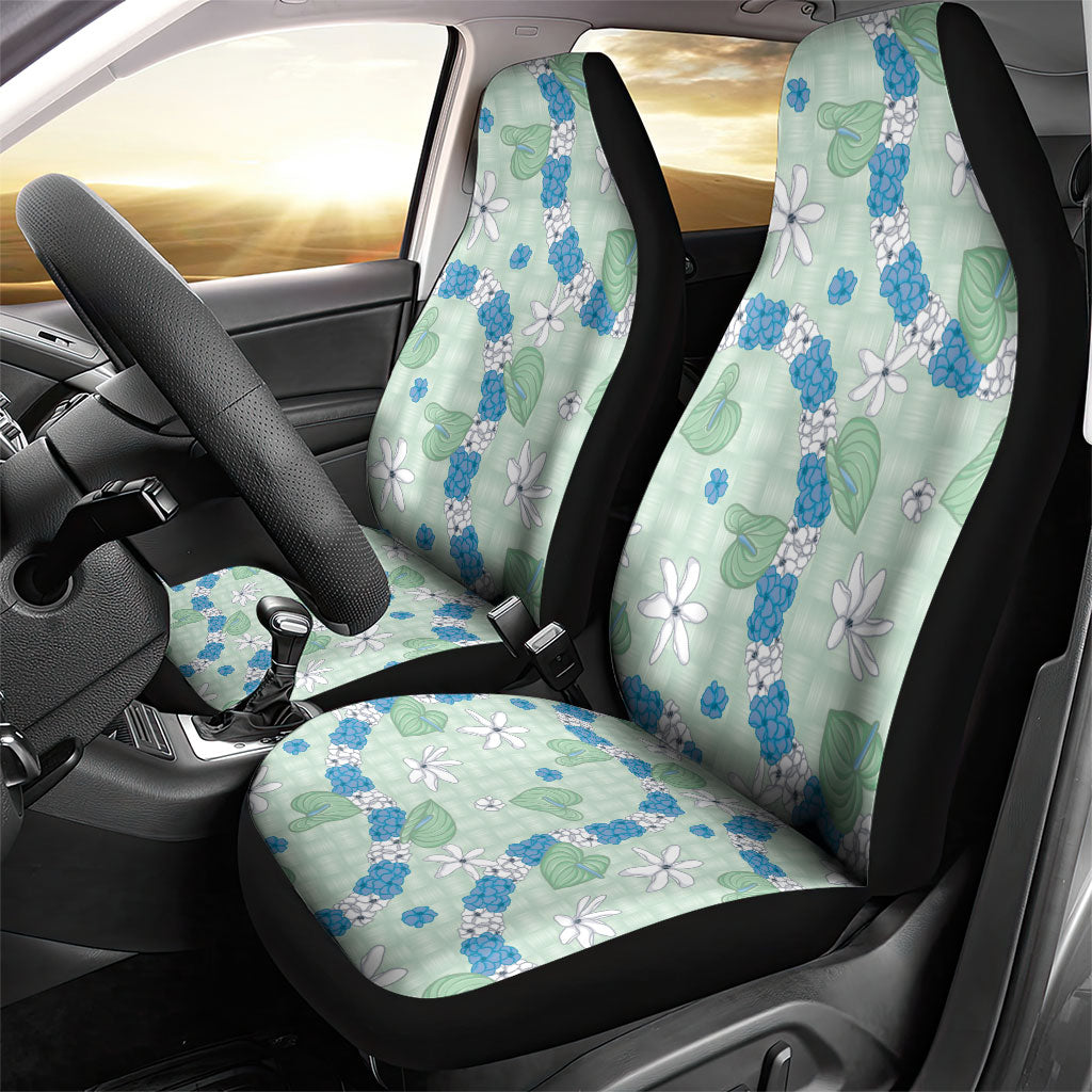 Hawaii Anthurium Tiare Pikake Lei Car Seat Cover Omaomao Lauhala Art Pattern