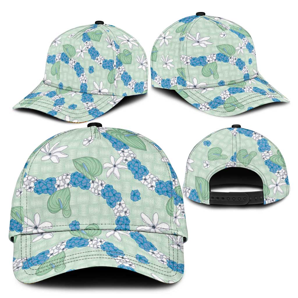 Hawaii Anthurium Tiare Pikake Lei Classic Cap Omaomao Lauhala Art Pattern