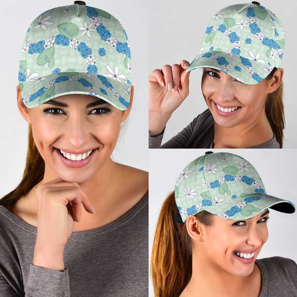 Hawaii Anthurium Tiare Pikake Lei Classic Cap Omaomao Lauhala Art Pattern