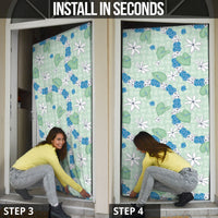 Hawaii Anthurium Tiare Pikake Lei Door Cover Omaomao Lauhala Art Pattern