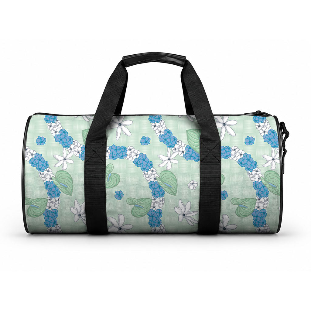 Hawaii Anthurium Tiare Pikake Lei Duffle Bag Omaomao Lauhala Art Pattern LT01 One size Green - Polynesian Pride