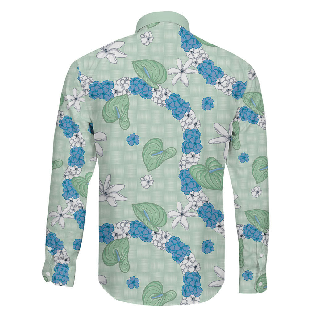 Hawaii Anthurium Tiare Pikake Lei Family Matching Puletasi and Hawaiian Shirt Omaomao Lauhala Art Pattern