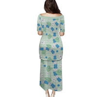 Hawaii Anthurium Tiare Pikake Lei Family Matching Puletasi and Hawaiian Shirt Omaomao Lauhala Art Pattern