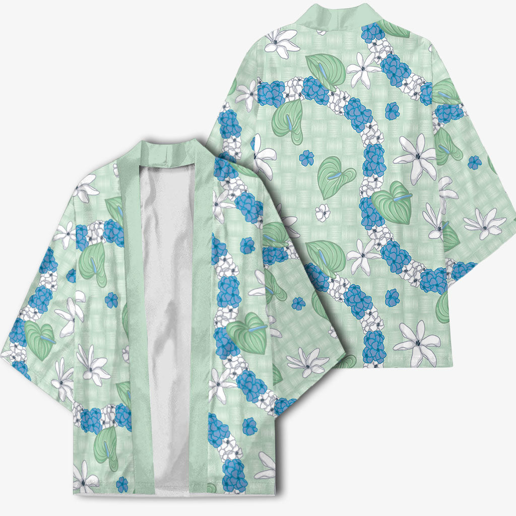 Hawaii Anthurium Tiare Pikake Lei Kimono Omaomao Lauhala Art Pattern