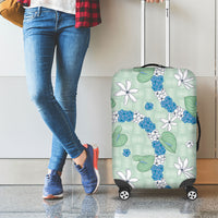 Hawaii Anthurium Tiare Pikake Lei Luggage Cover Omaomao Lauhala Art Pattern