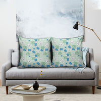 Hawaii Anthurium Tiare Pikake Lei Pillow Cover Omaomao Lauhala Art Pattern
